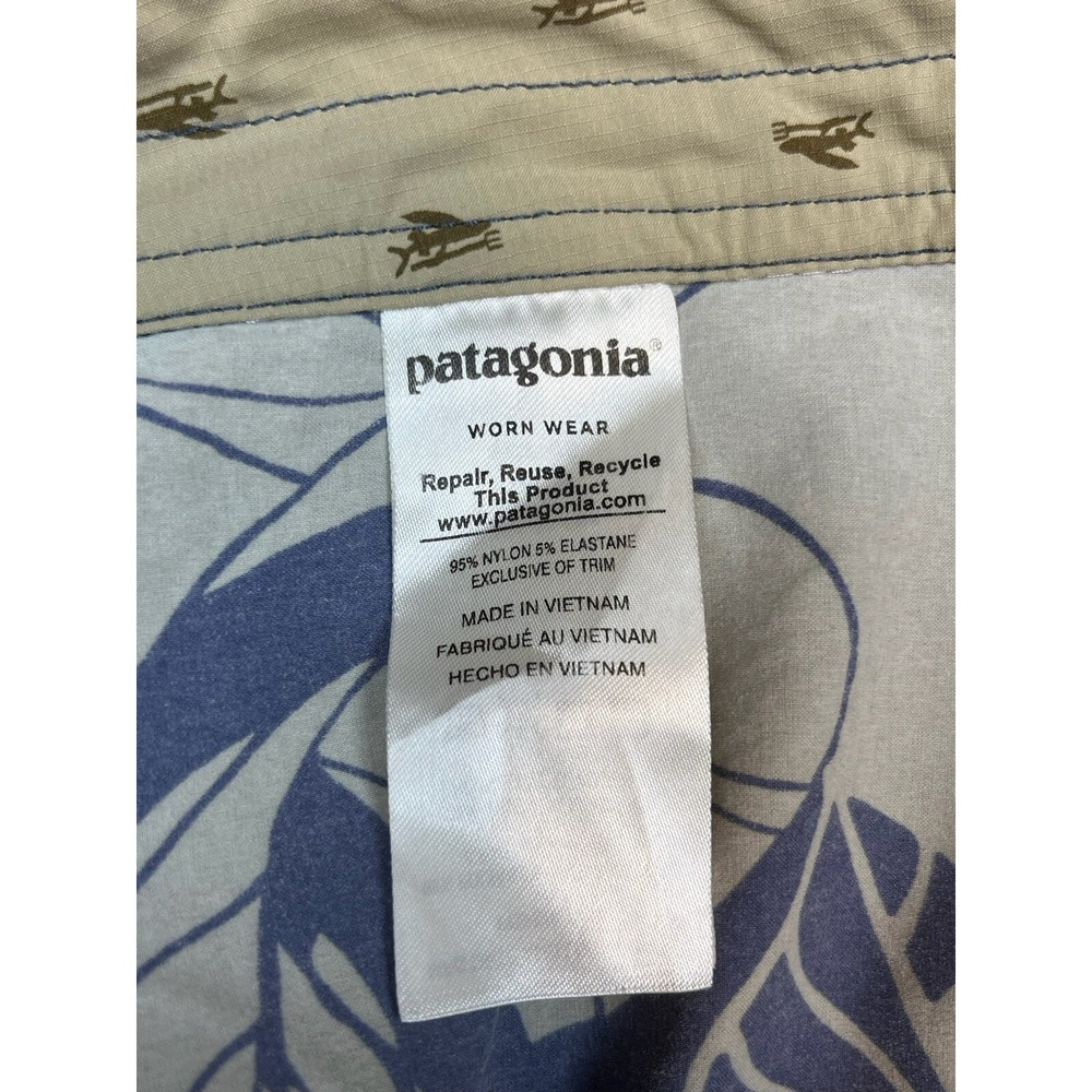 Patagonia‎ Boardshorts Mens 36 Swim Trunks Drawstring Green Pattern Hawaiian - Picture 5 of 6
